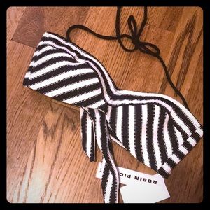 Robin Piccone black and white bikini top